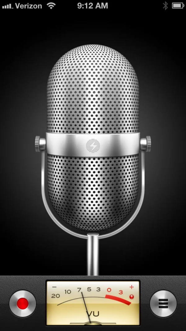 Voice Memo on iOS 6